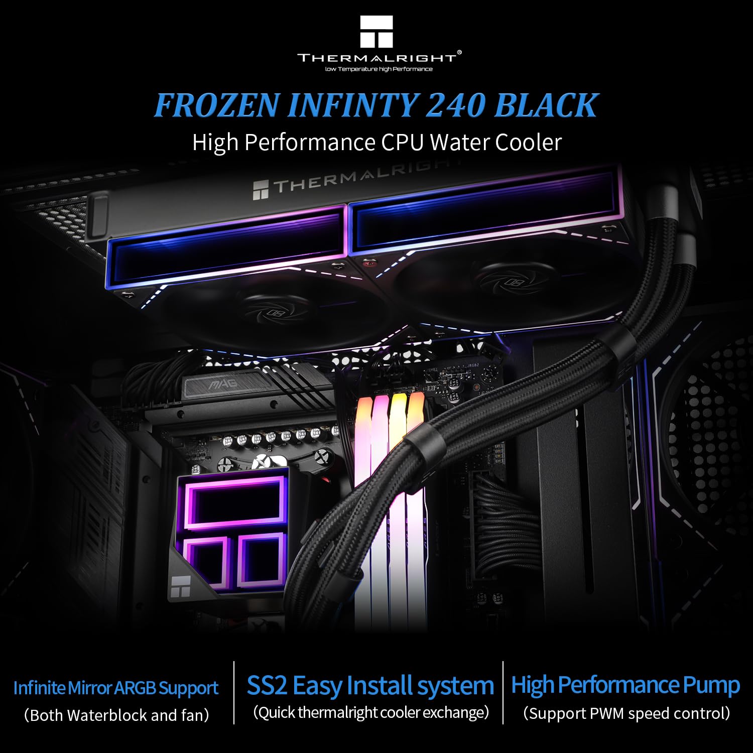 Thermalright Liquid Cooler Frozen Infinity 240 ARGB Black Thermalright Liquid Cooler Frozen Infinity 240 ARGB Black